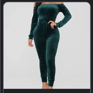 Need a hug velour jumpsuit